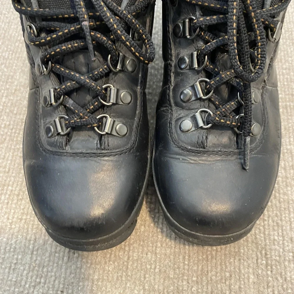 Timberland Boots Mens Size 8 Black Leather Lace Up‎ Chukka Hiking Casual 93613